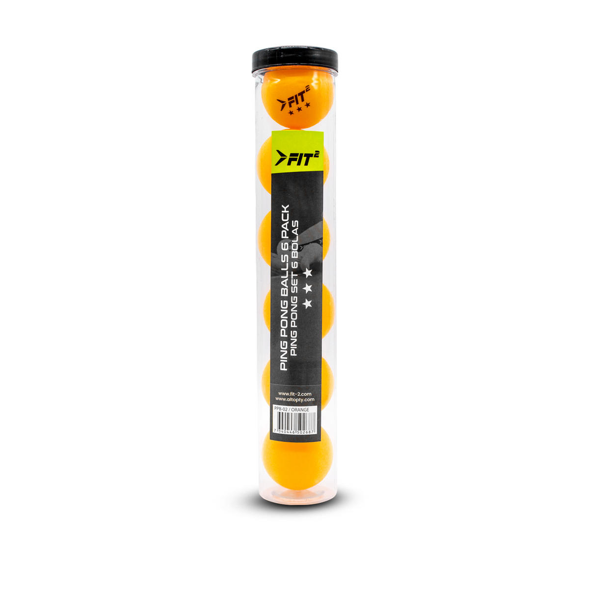 SET 6 PELOTAS EN TUBO 3 ESTRELLAS NARANJA PING PON #ppb-02/orange