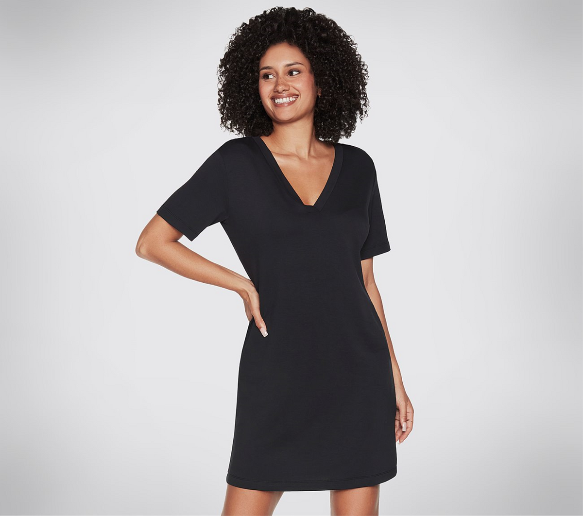 SKECHLUXE RESTFUL SHORT SLEEVE DRESS #wdr37blk
