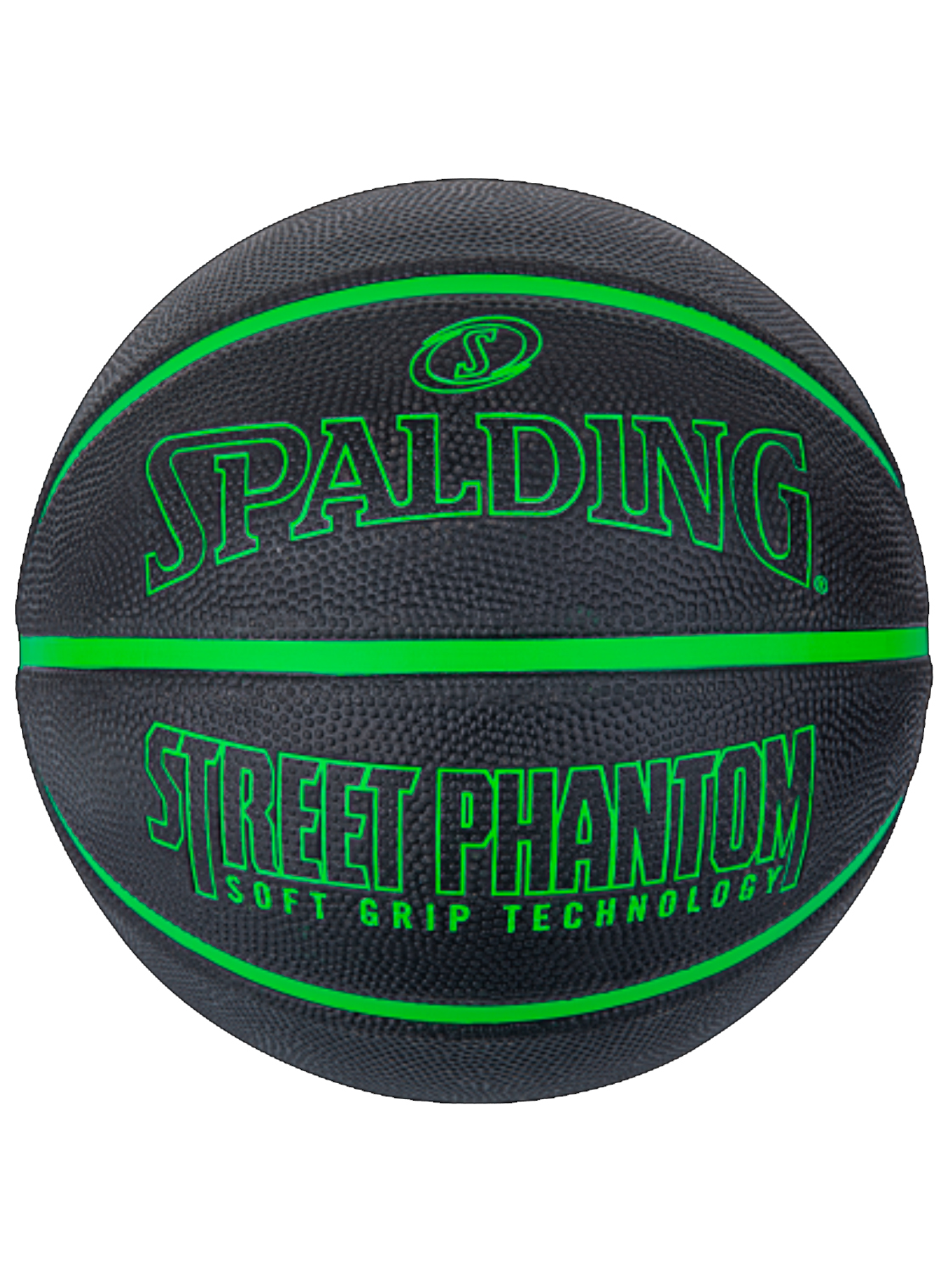 SPALDING STREET PHANTOM BLK GREEN SGT SZ6 RUBBER B #84392z